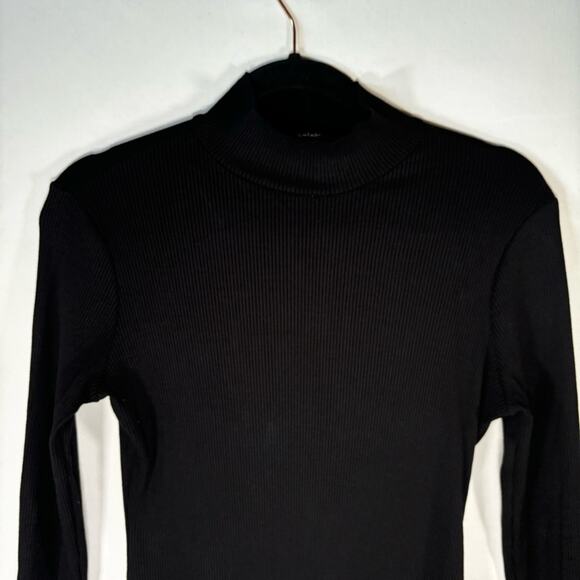 Lulus Size XL Long Sleeve Bodycon Dress Black Sweet Season Ribbed Mock Neck - Picture 7 of 16